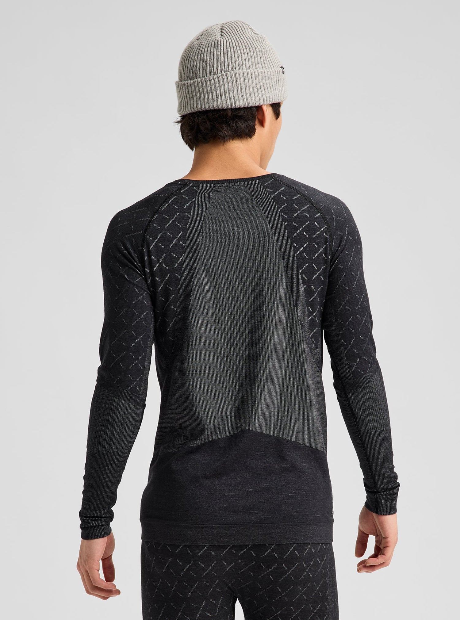 [AK] SLOKAR MERINO BASE LAYER CREWNECK TRUE BLACK / GRAY CLOUD