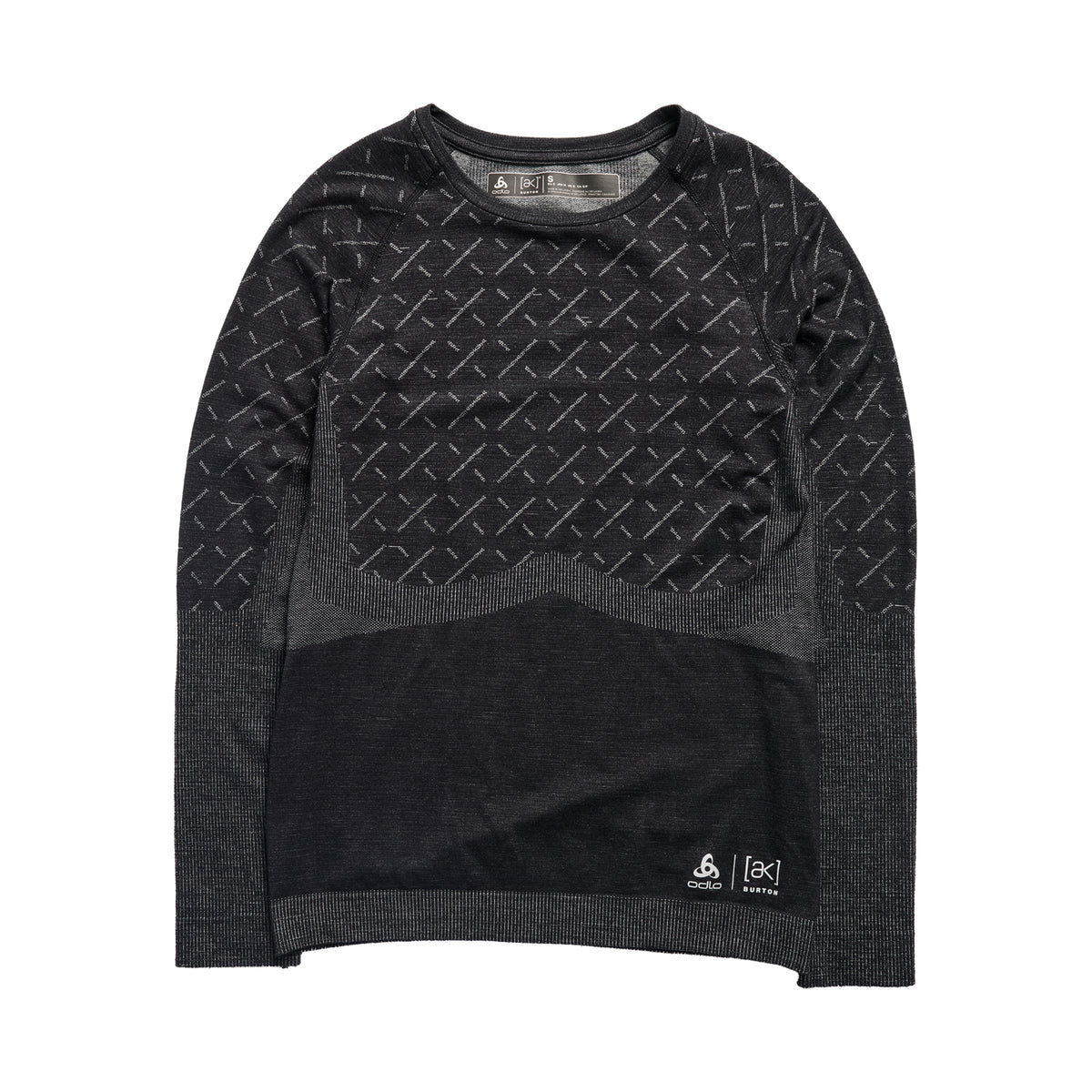 W [AK] SLOKAR MERINO BASE LAYER CREWNECK TRUE BLACK / GRAY CLOUD