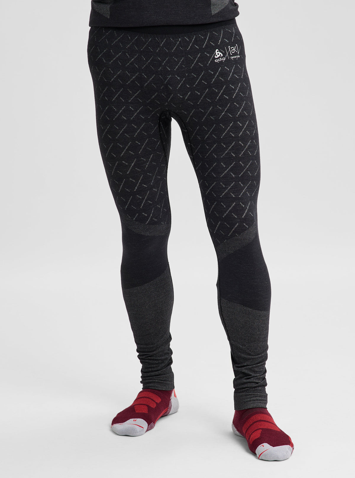[AK] SLOKAR MERINO BASE LAYER PANTS TRUE BLACK / GRAY CLOUD