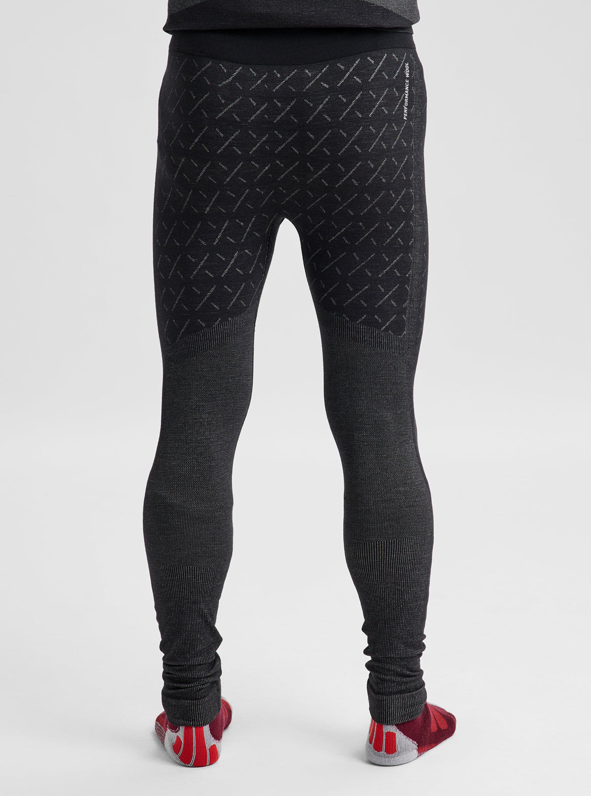 [AK] SLOKAR MERINO BASE LAYER PANTS TRUE BLACK / GRAY CLOUD