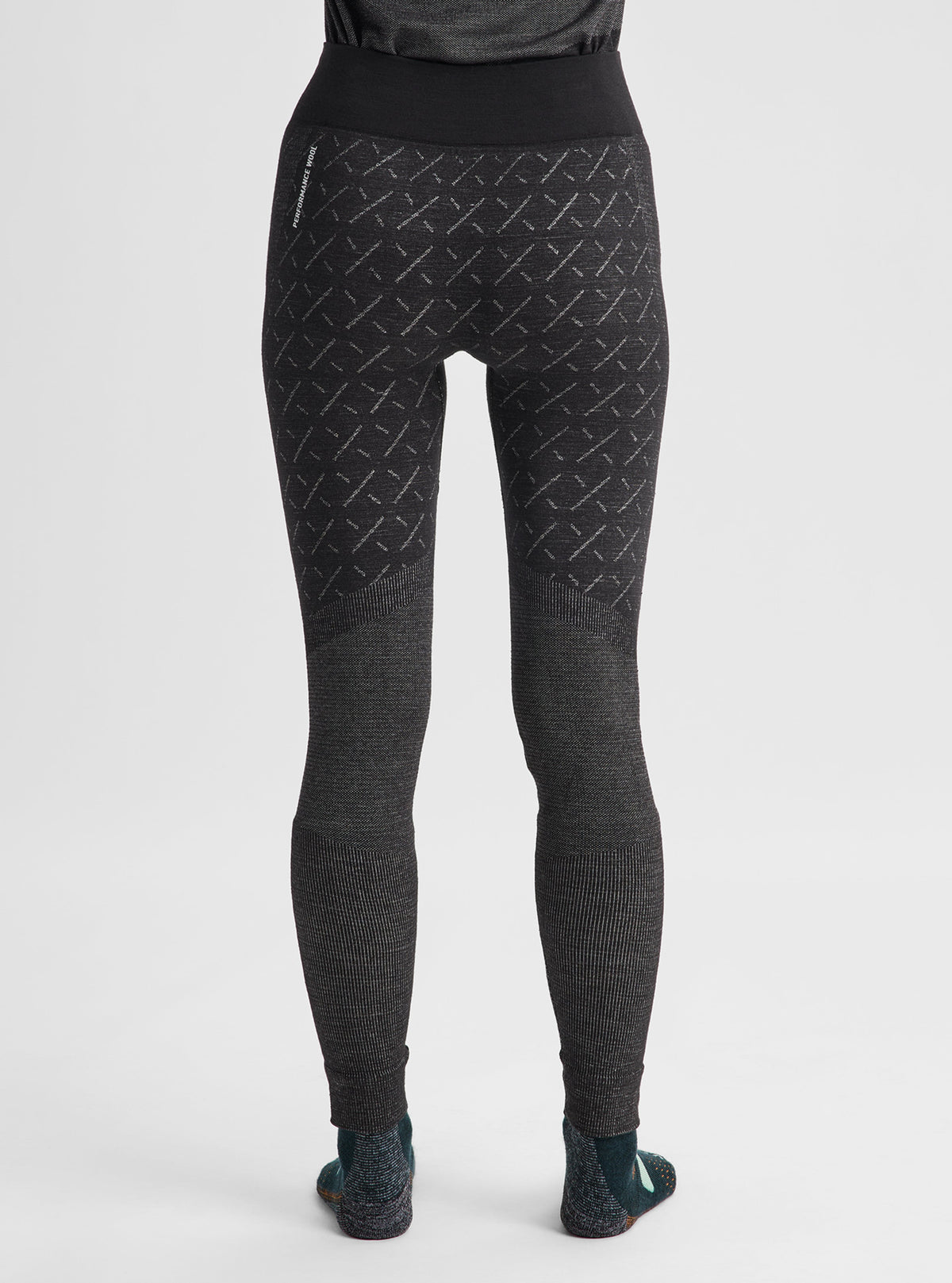 W [AK] SLOKAR MERINO BASE LAYER PANTS TRUE BLACK / GRAY CLOUD