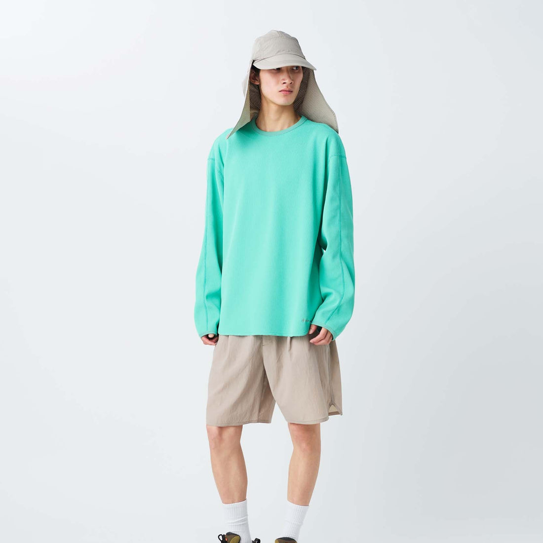 DRY WAFFLE L/S T-SHIRT LIGHT GREEN
