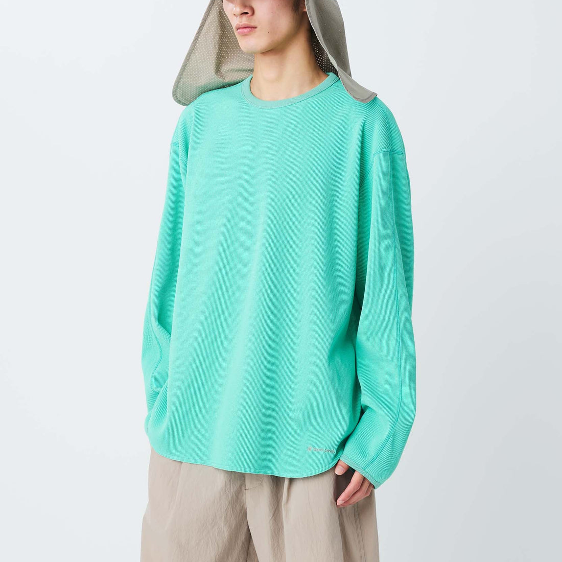 DRY WAFFLE L/S T-SHIRT LIGHT GREEN