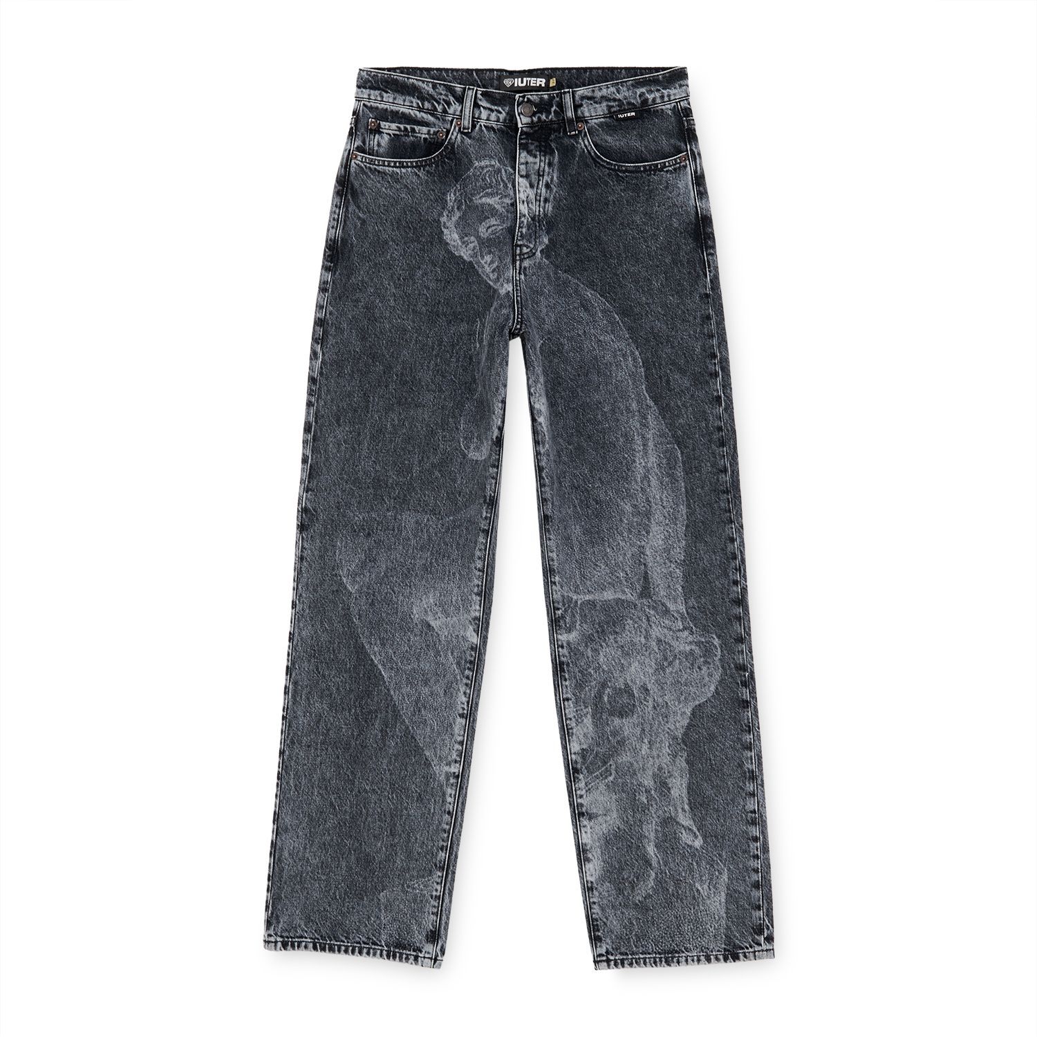 NINPH LOOSE DENIM PANTS DARKGREY