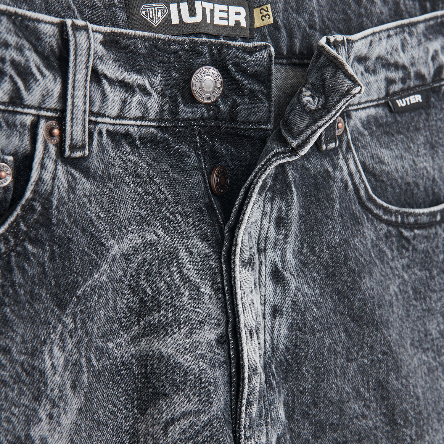 NINPH LOOSE DENIM PANTS DARKGREY