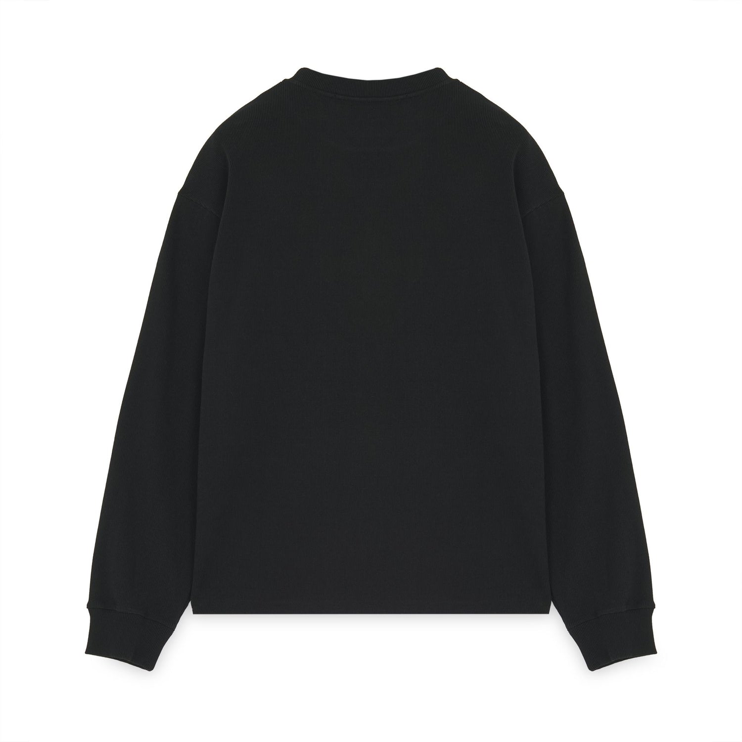 LABEL RIBBED LS TEE BLACK
