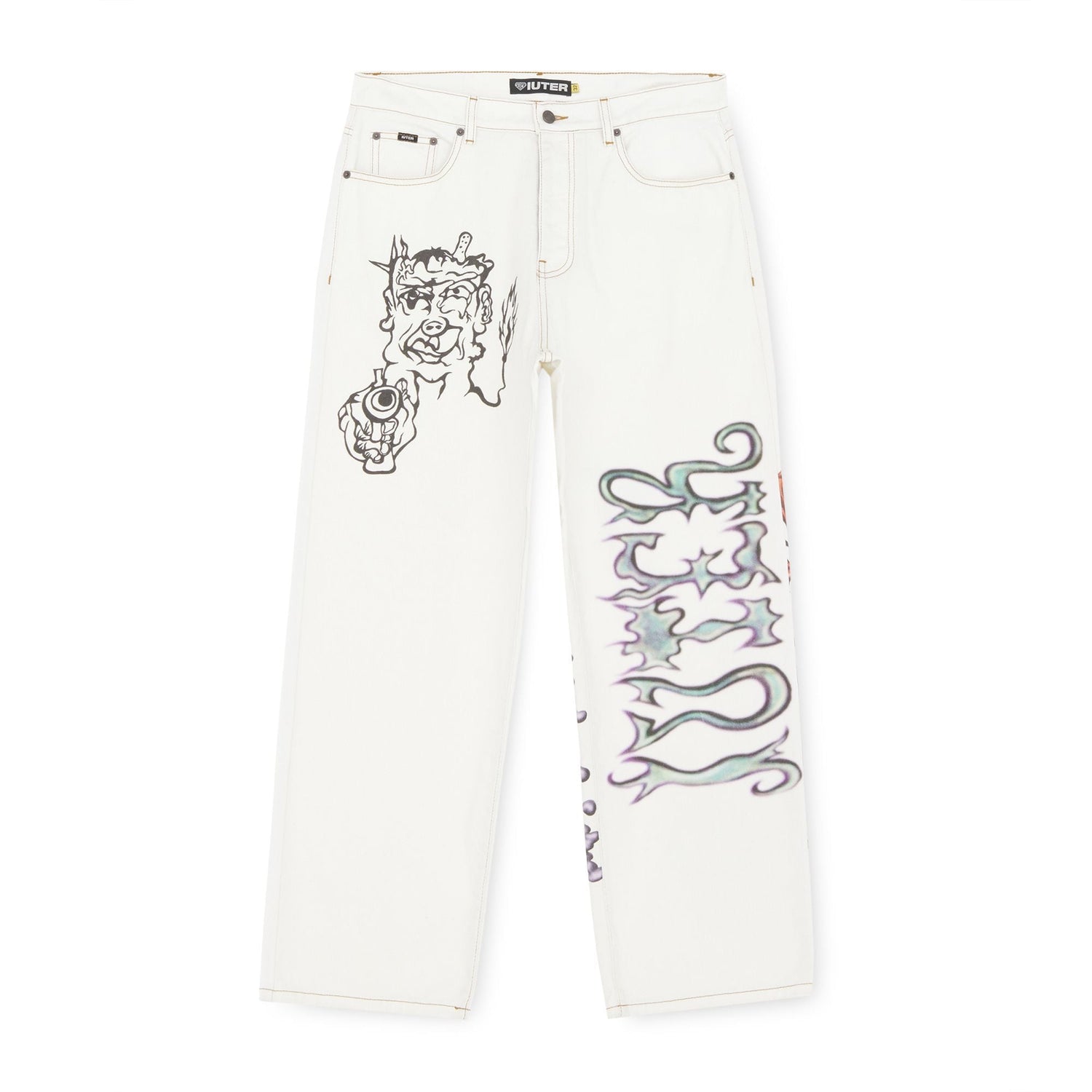 B.A.D BAGGY DENIM PANTS DUSTYWHITE