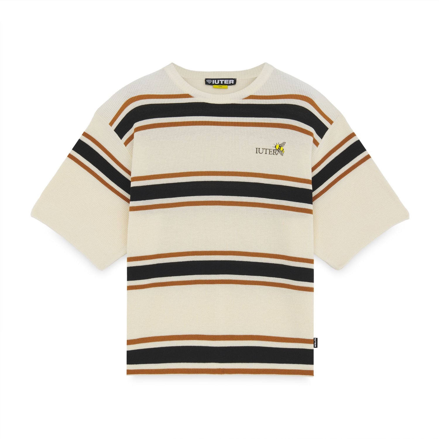 HARMONY STRIPED KNIT OVER TEE IVORY