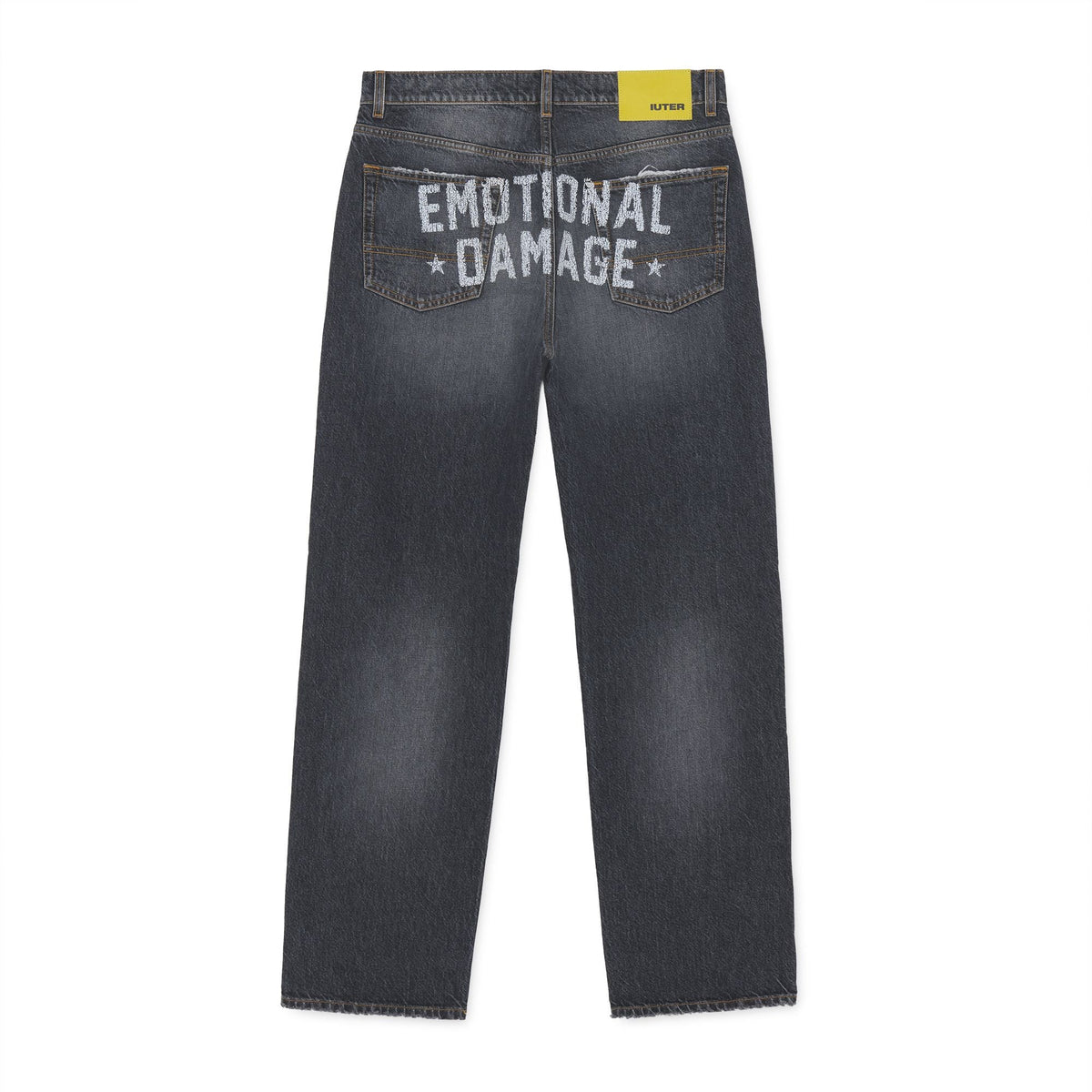 DAMAGE LOOSE DENIM PANTS CHARCOAL