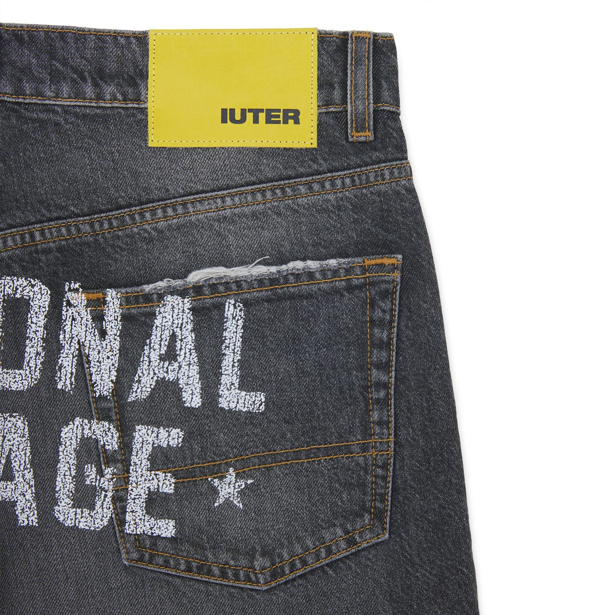 DAMAGE LOOSE DENIM PANTS CHARCOAL