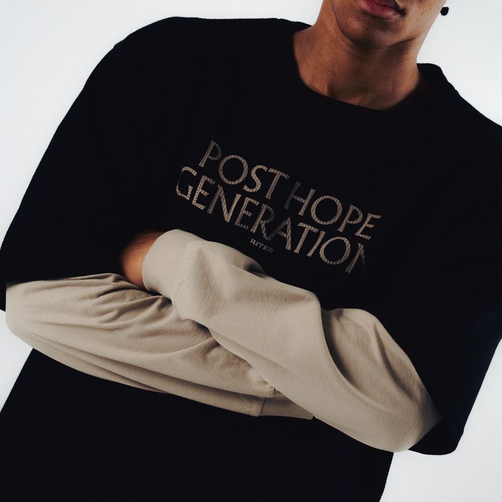 HOPE DOUBLE SLEEVE LS TEE BLACK
