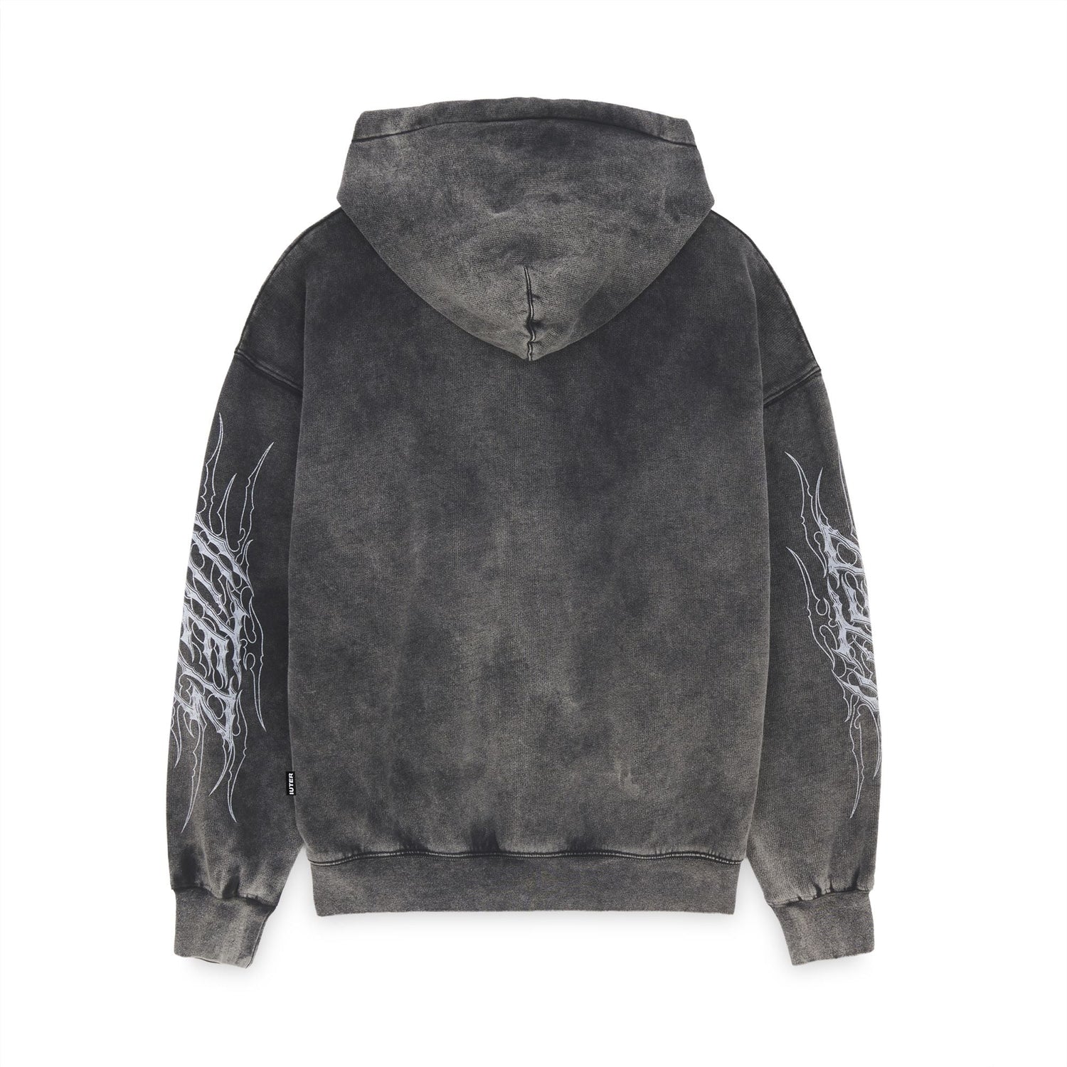 BLACK TRIBAL MARBLE ZIP HOODIE