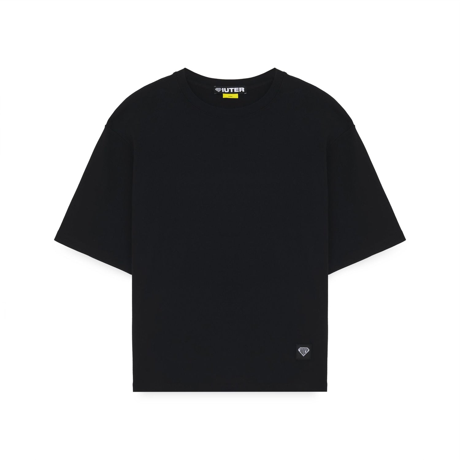 LABEL RIBBED TEE BLACK