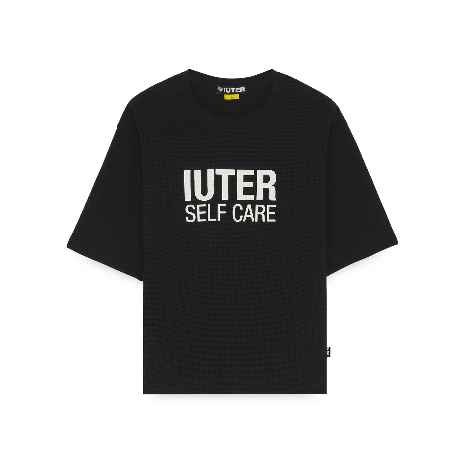 SELF CARE WAFFLE TEE BLACK