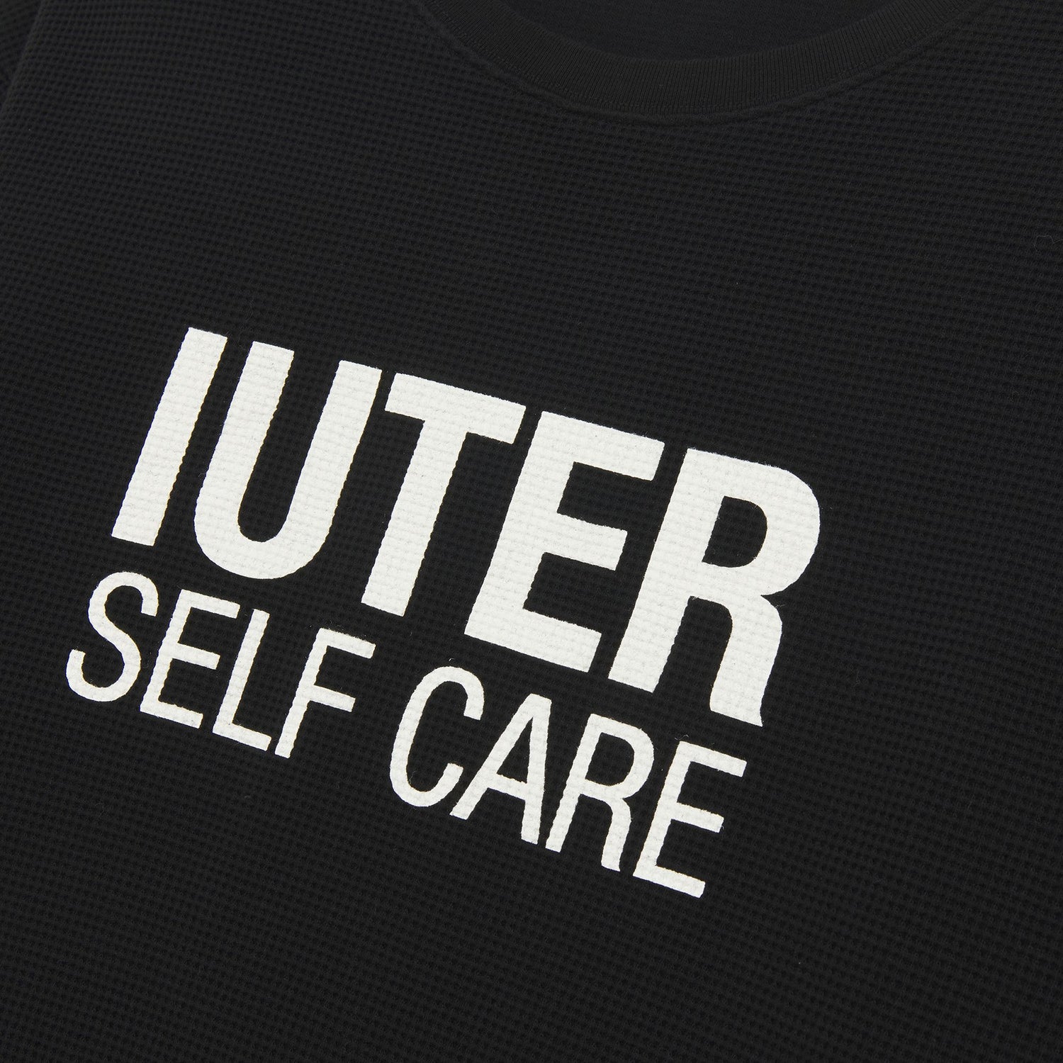 SELF CARE WAFFLE TEE BLACK