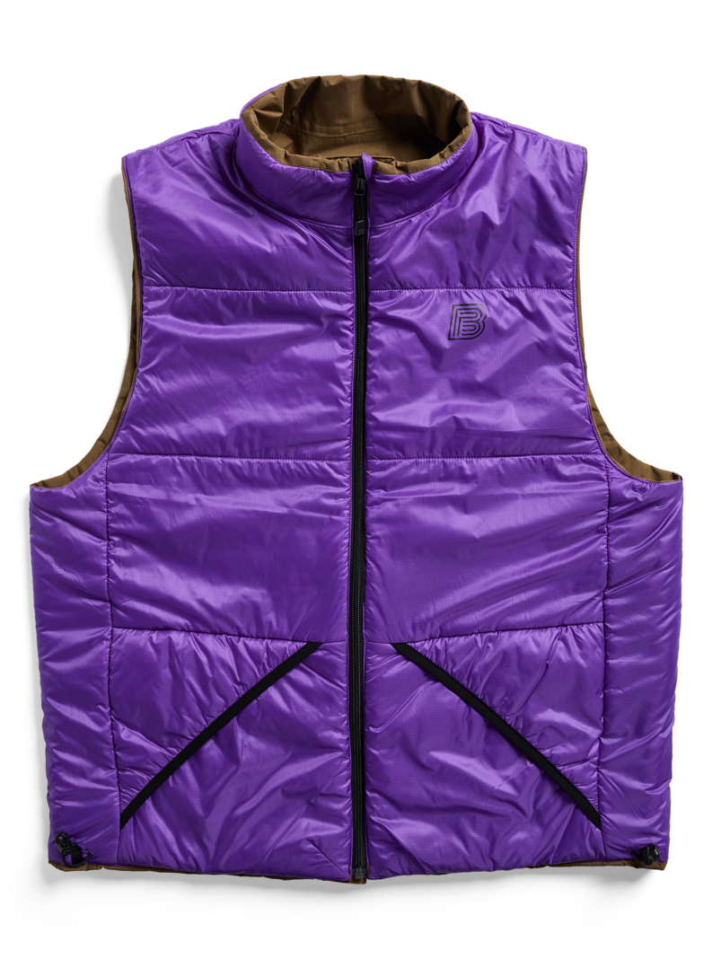 B RVRS INSULATED VEST EARTH SHIP BROWN
