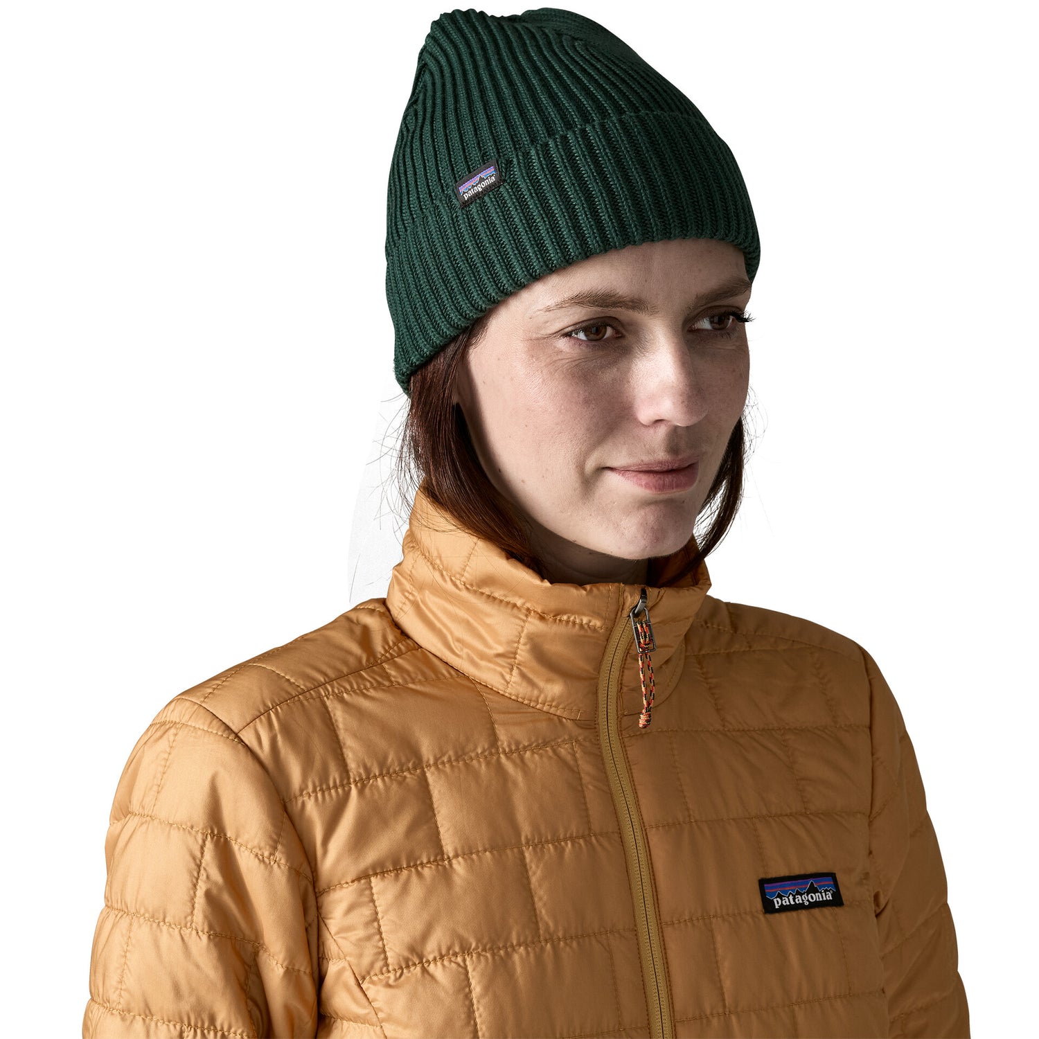FISHERMANS ROLLED BEANIE CASCADE GREEN
