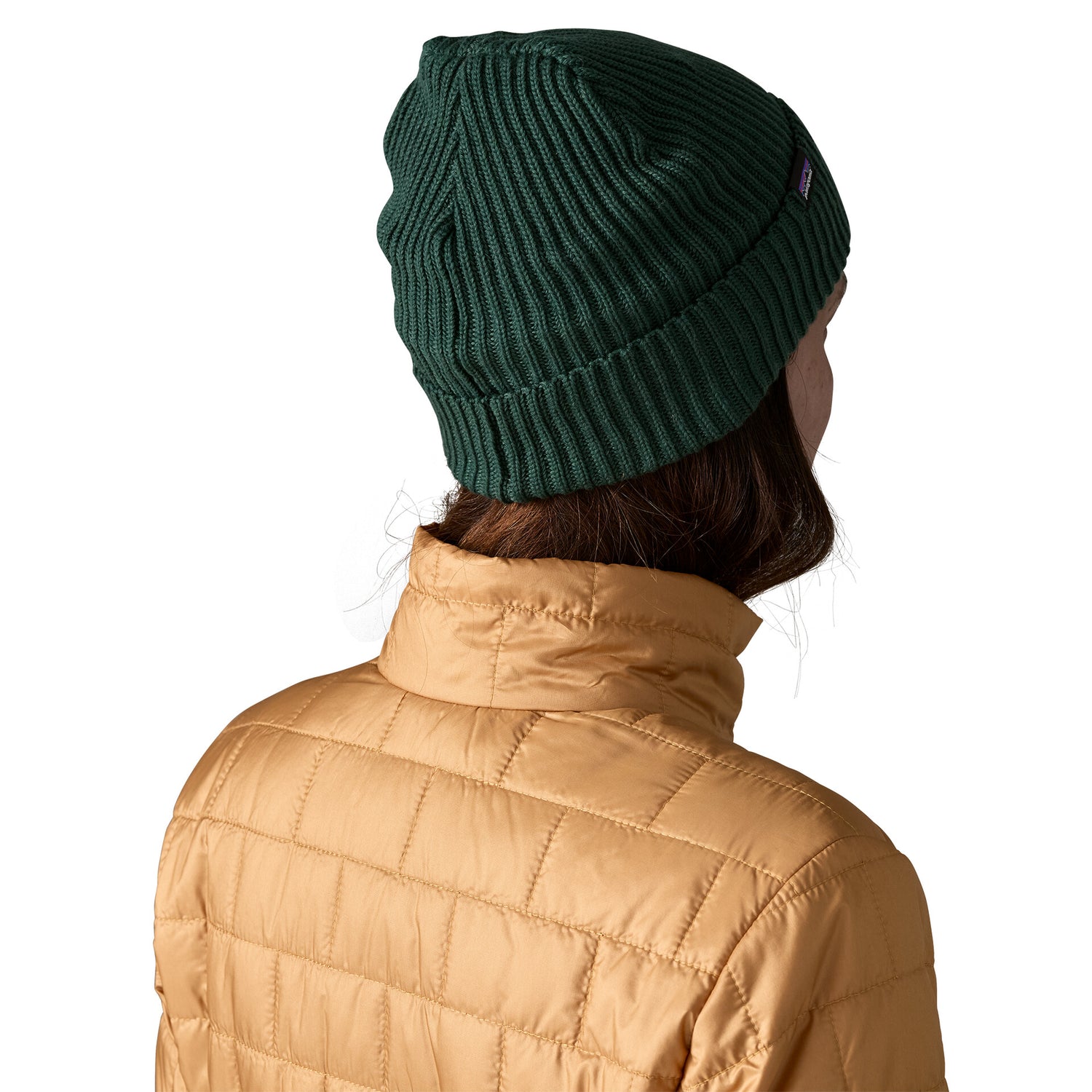 FISHERMANS ROLLED BEANIE CASCADE GREEN