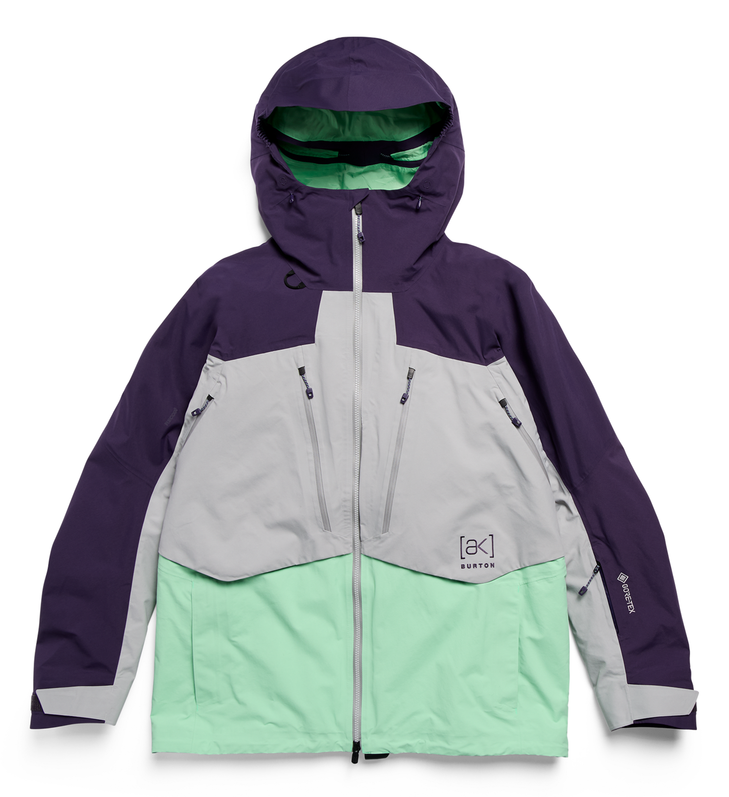 [AK] SWASH  INSULATED GORE-TEX 2L JACKET NIGHTSHADE PURPLE / APPARITION GRAY / GREEN VOLTAGE