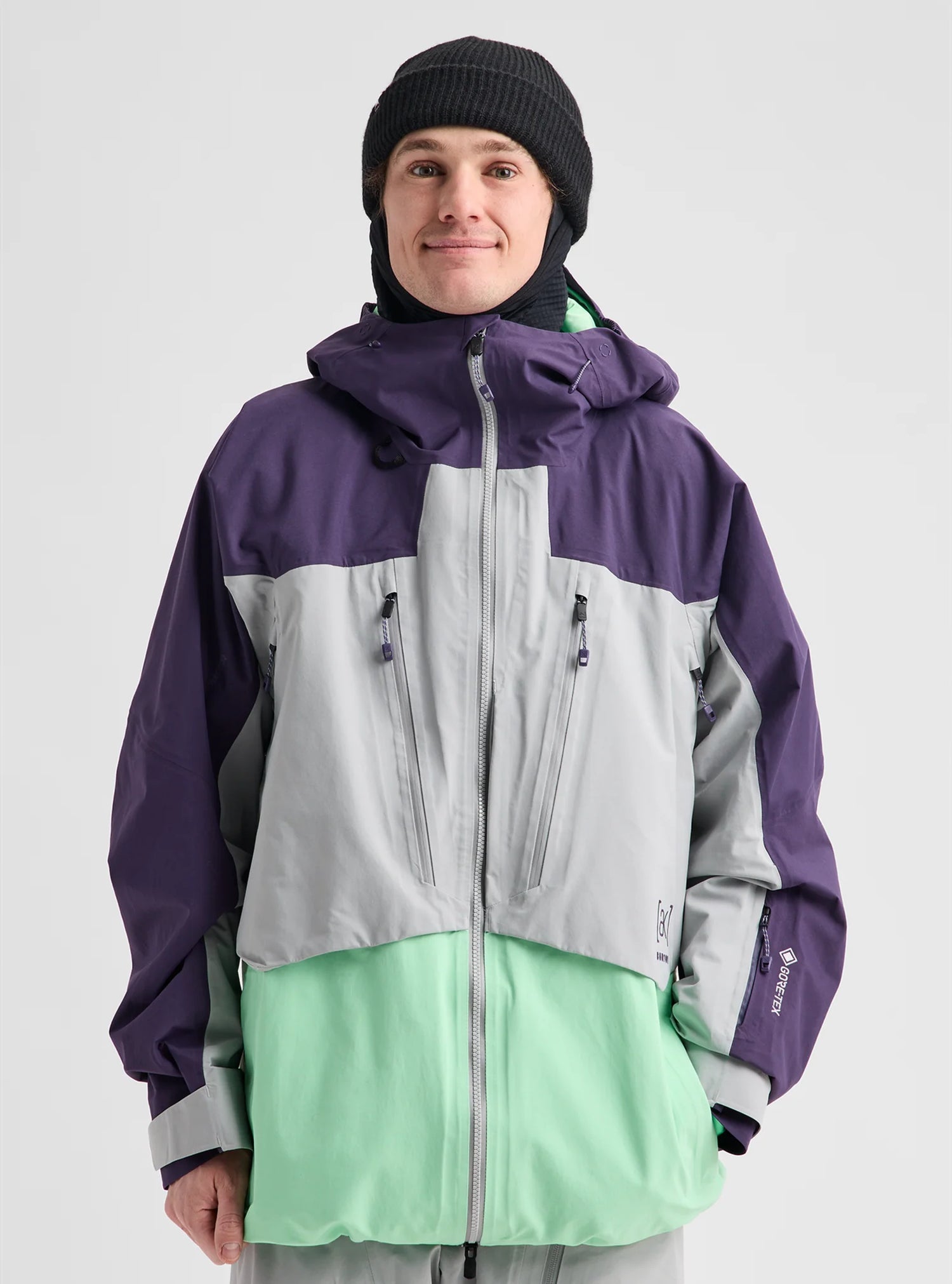 [AK] SWASH  INSULATED GORE-TEX 2L JACKET NIGHTSHADE PURPLE / APPARITION GRAY / GREEN VOLTAGE