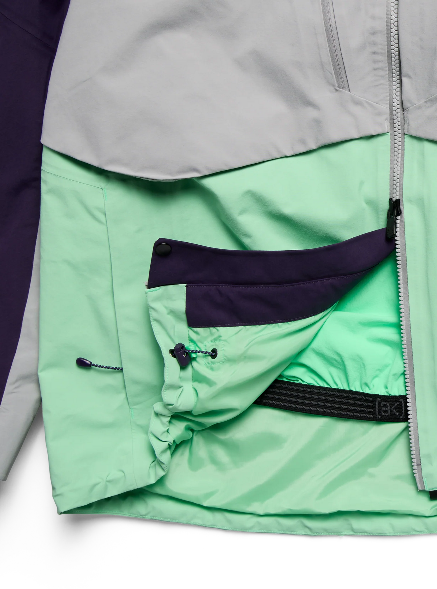 [AK] SWASH  INSULATED GORE-TEX 2L JACKET NIGHTSHADE PURPLE / APPARITION GRAY / GREEN VOLTAGE