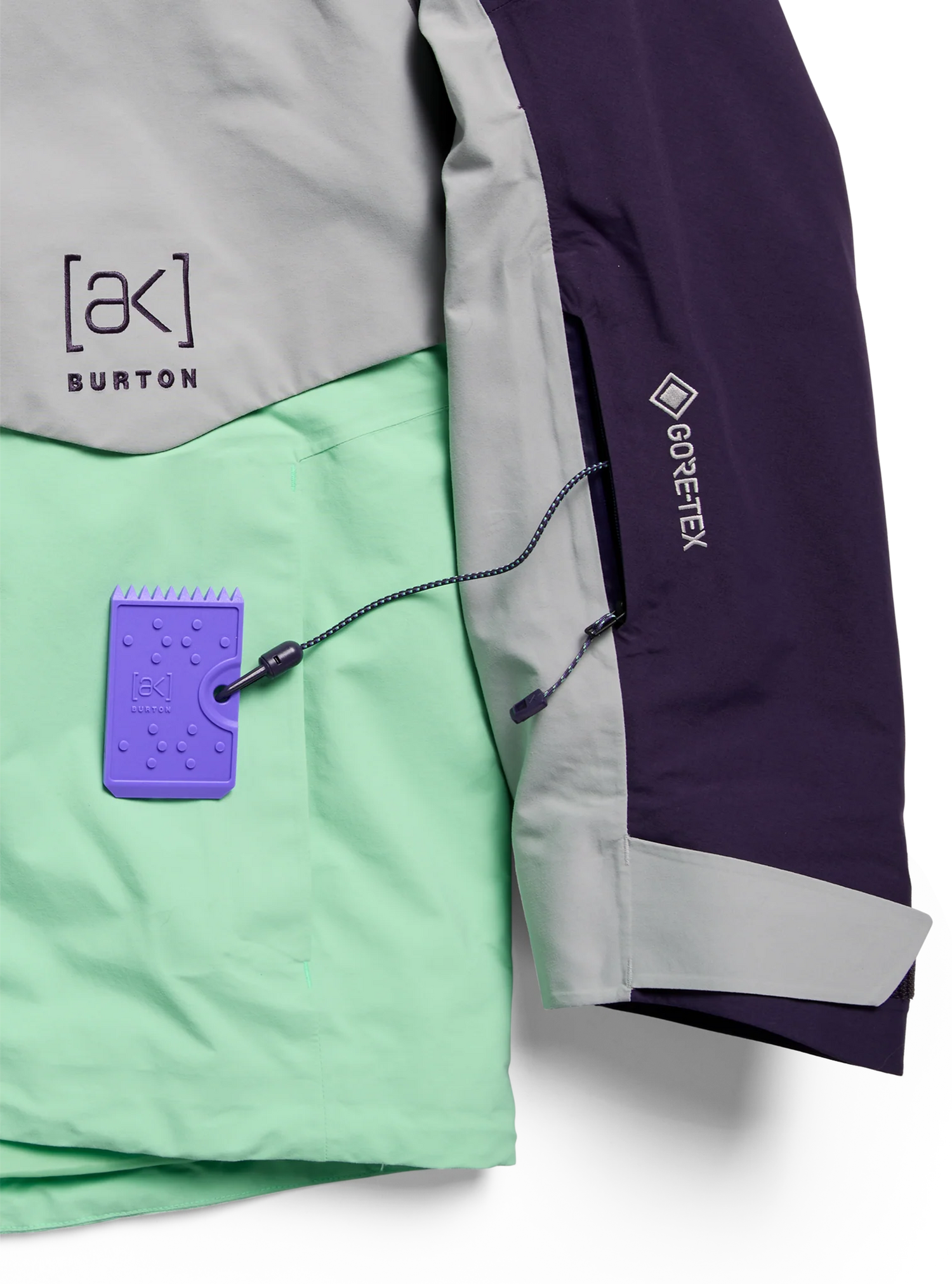 [AK] SWASH  INSULATED GORE-TEX 2L JACKET NIGHTSHADE PURPLE / APPARITION GRAY / GREEN VOLTAGE