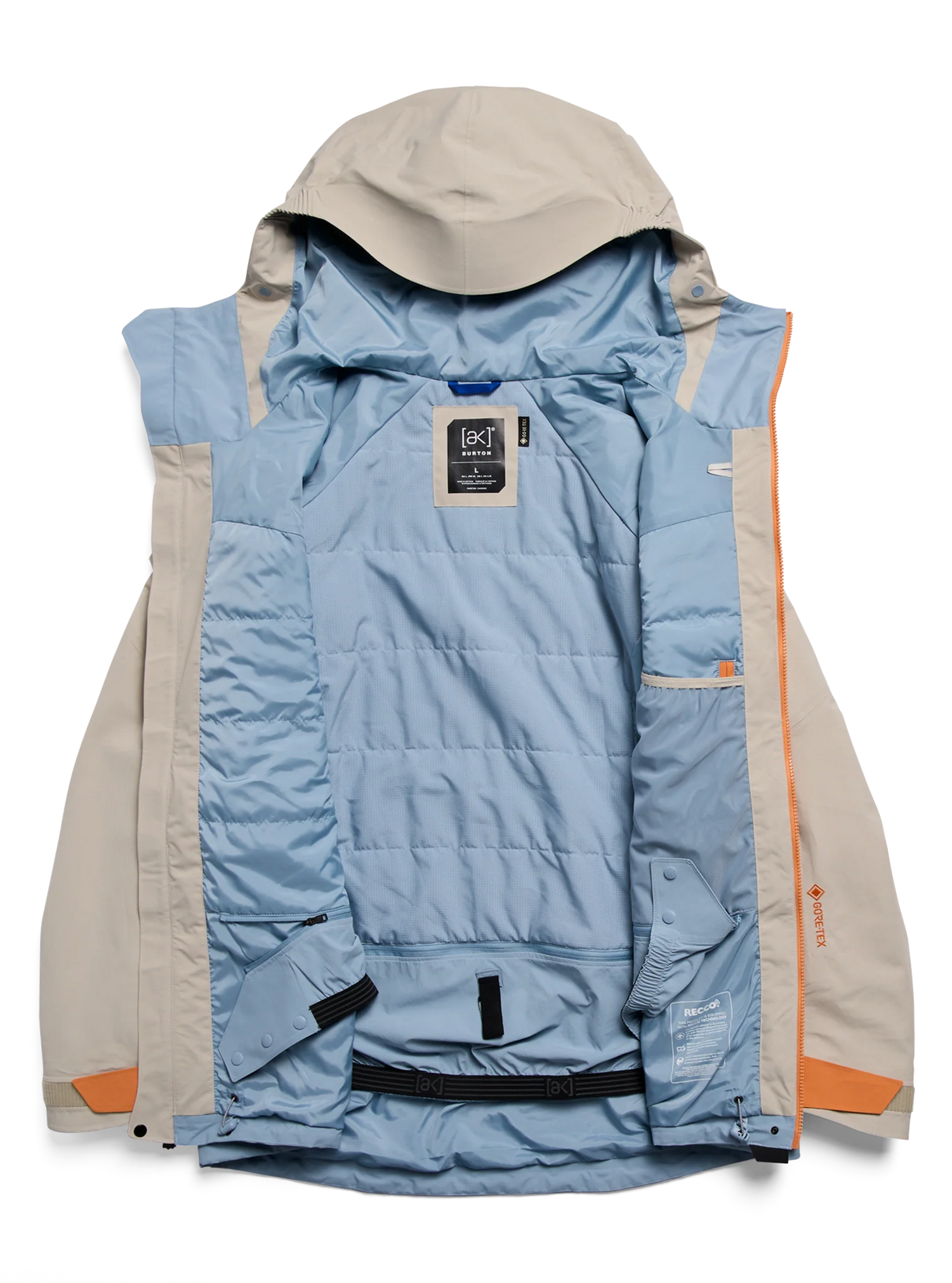 [AK] SWASH  INSULATED GORE-TEX 2L JACKET CHINCHILLA GRAY / GOLDFISH ORANGE / AIRSTREAM BLUE