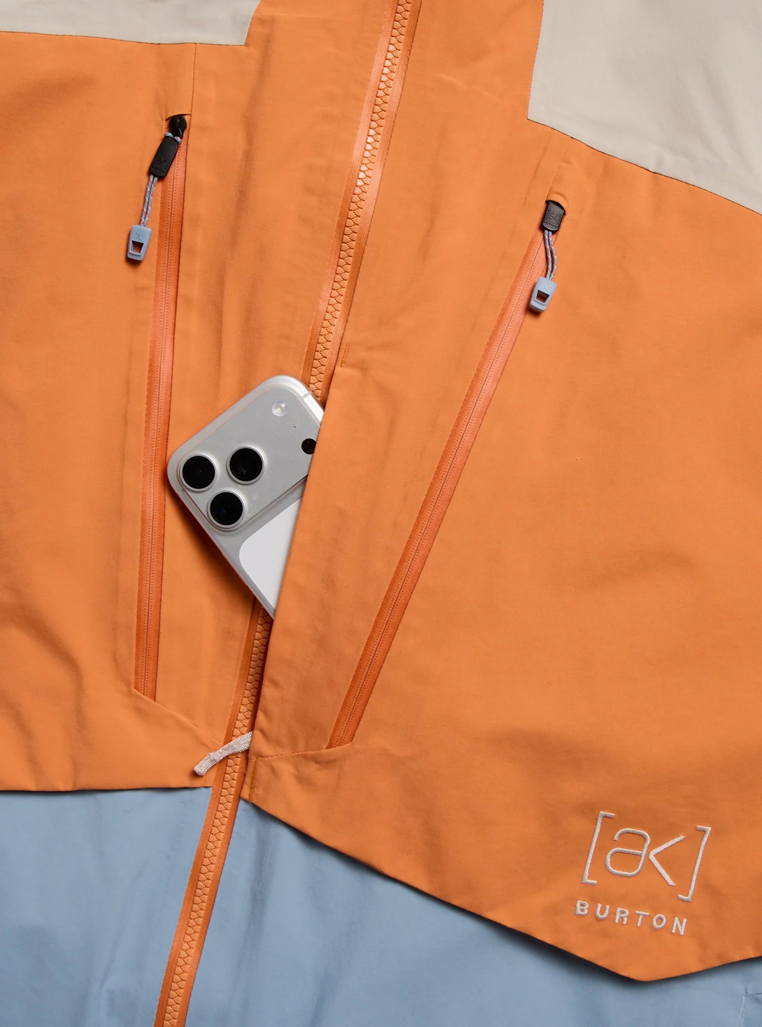 [AK] SWASH  INSULATED GORE-TEX 2L JACKET CHINCHILLA GRAY / GOLDFISH ORANGE / AIRSTREAM BLUE