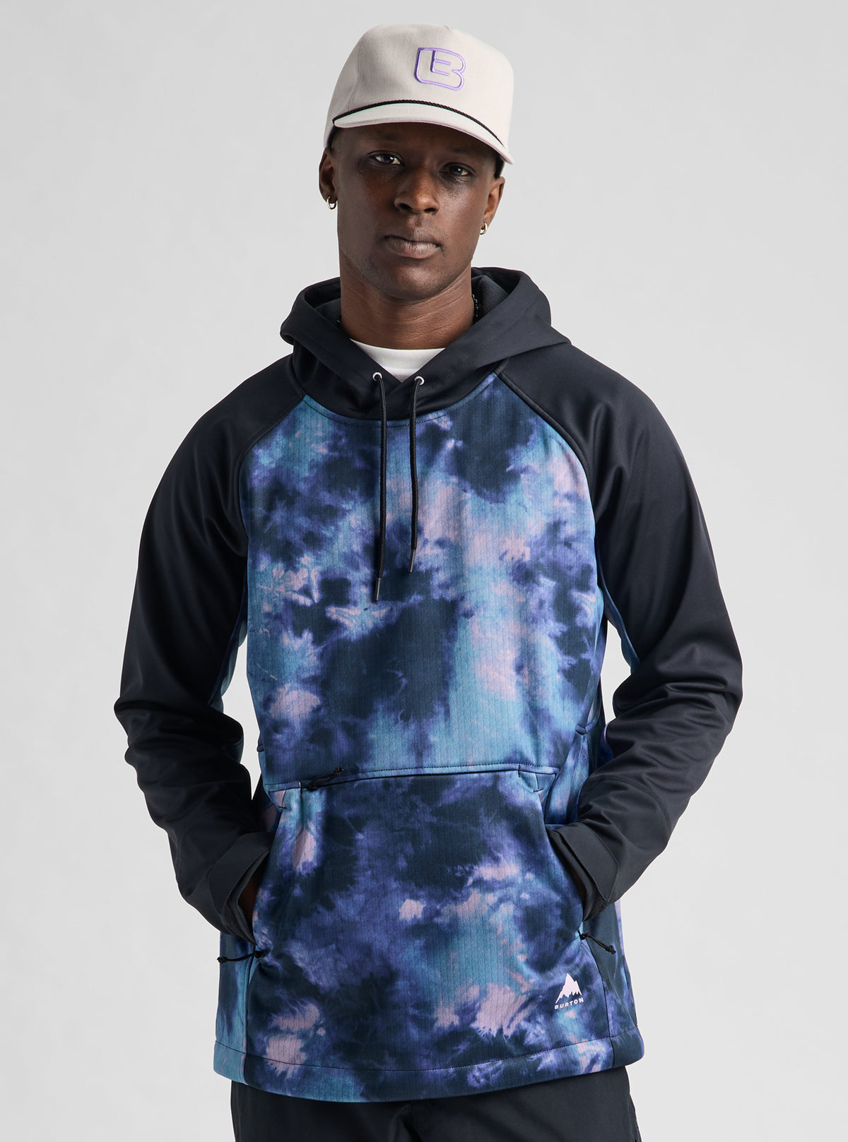 CROWN WEATHERPROOF RIDING PULLOVER HOODIE CRYSTAL DYE / TRUE BLACK