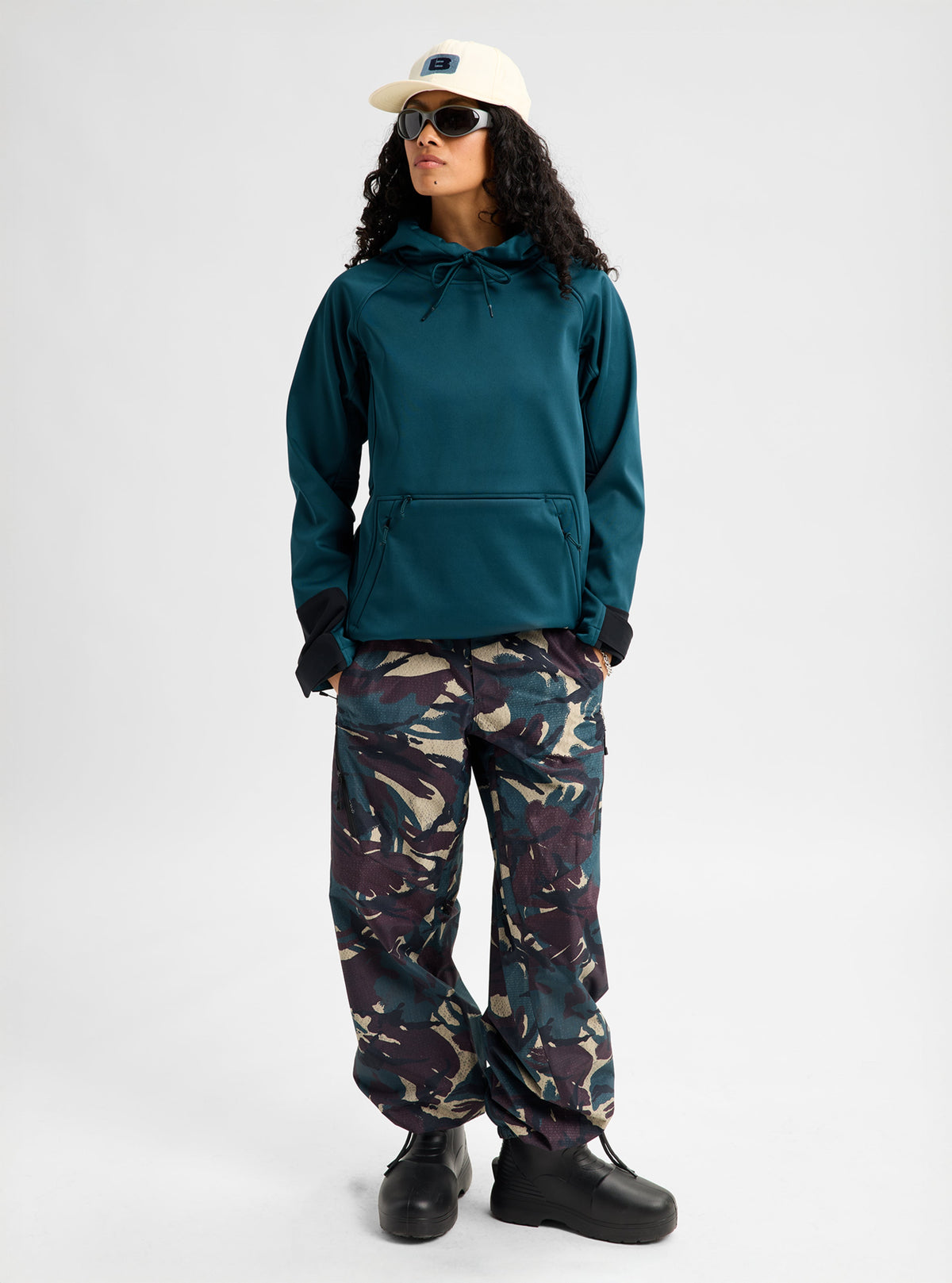 CROWN WEATHERPROOF RIDING PULLOVER HOODIE ATLANTIC TEAL