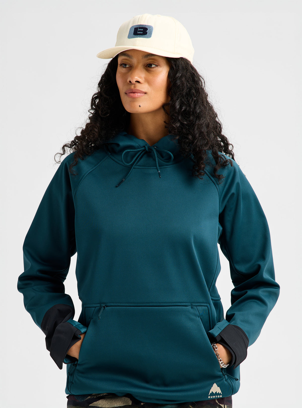 CROWN WEATHERPROOF RIDING PULLOVER HOODIE ATLANTIC TEAL