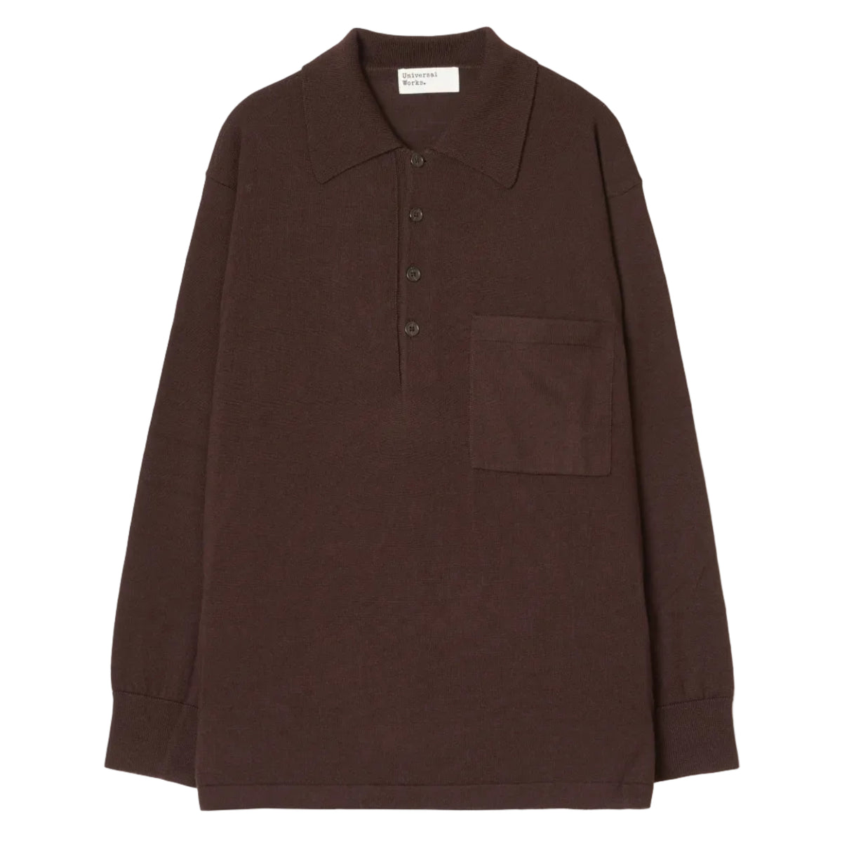L/S PULLOVER KNIT SHIRT MERINO EXPRESSO