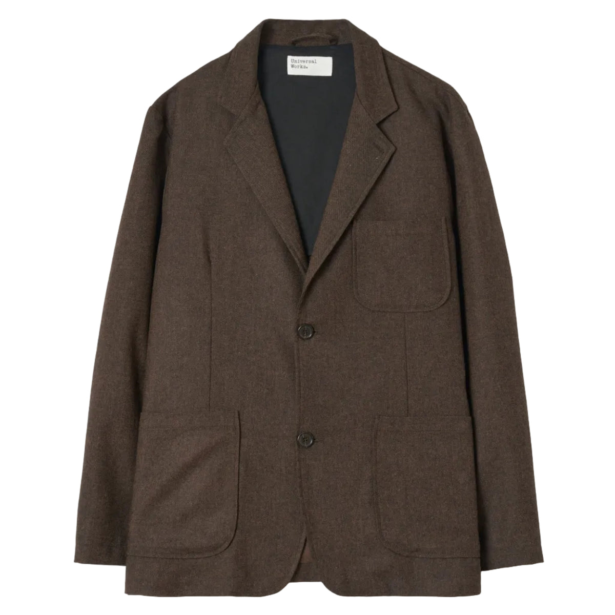 TWO BUTTON JACKET TWEED BROWN