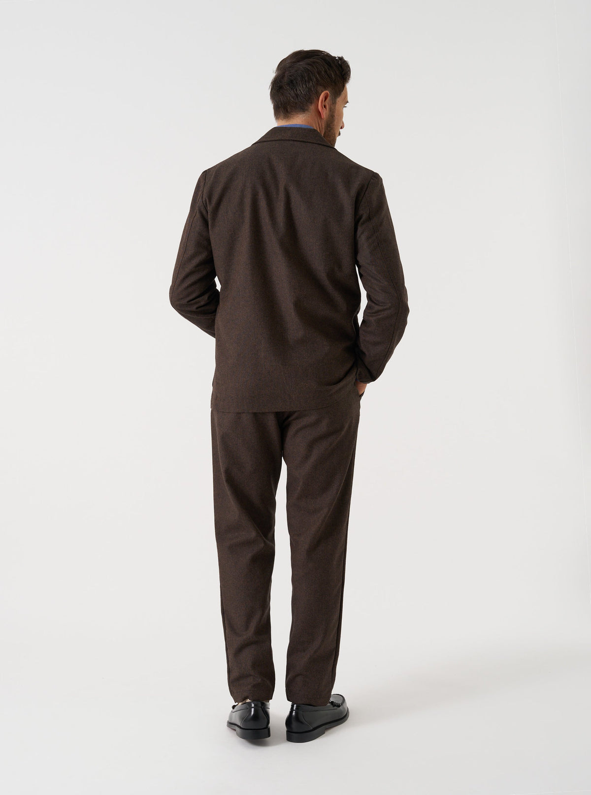 TWO BUTTON JACKET TWEED BROWN