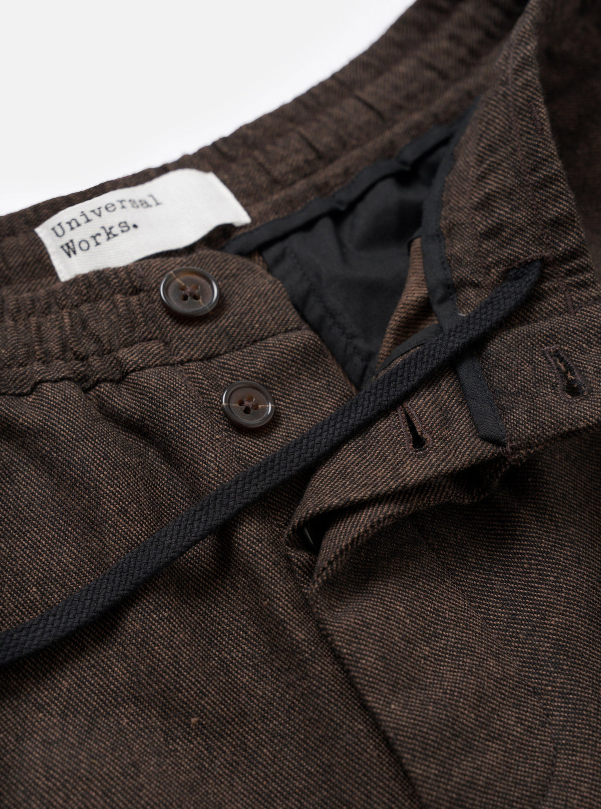 PLEATED TRACK PANT TWEED BROWN
