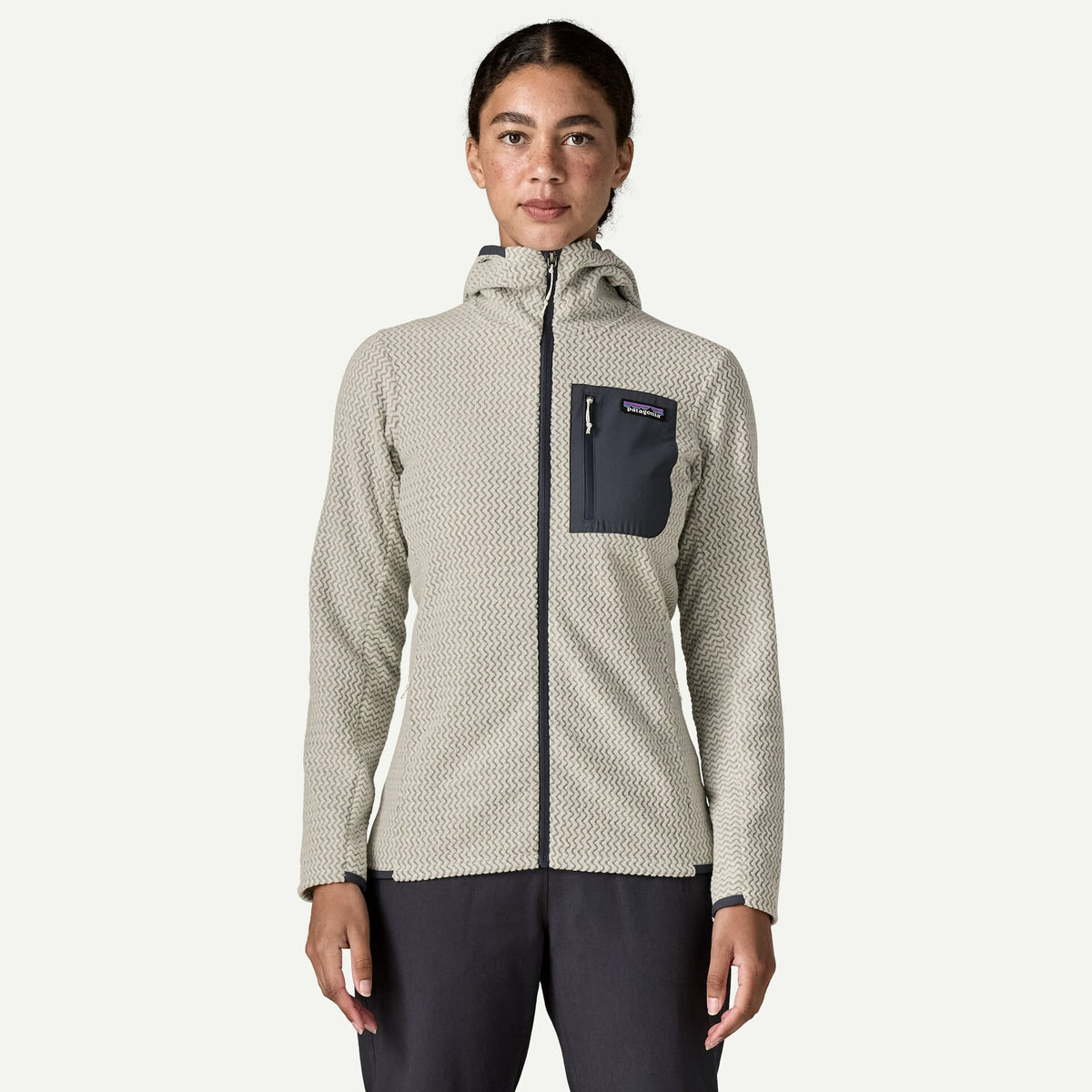 WOMEN'S R1 AIR FULL-ZIP HOODY BIRCH WHITE