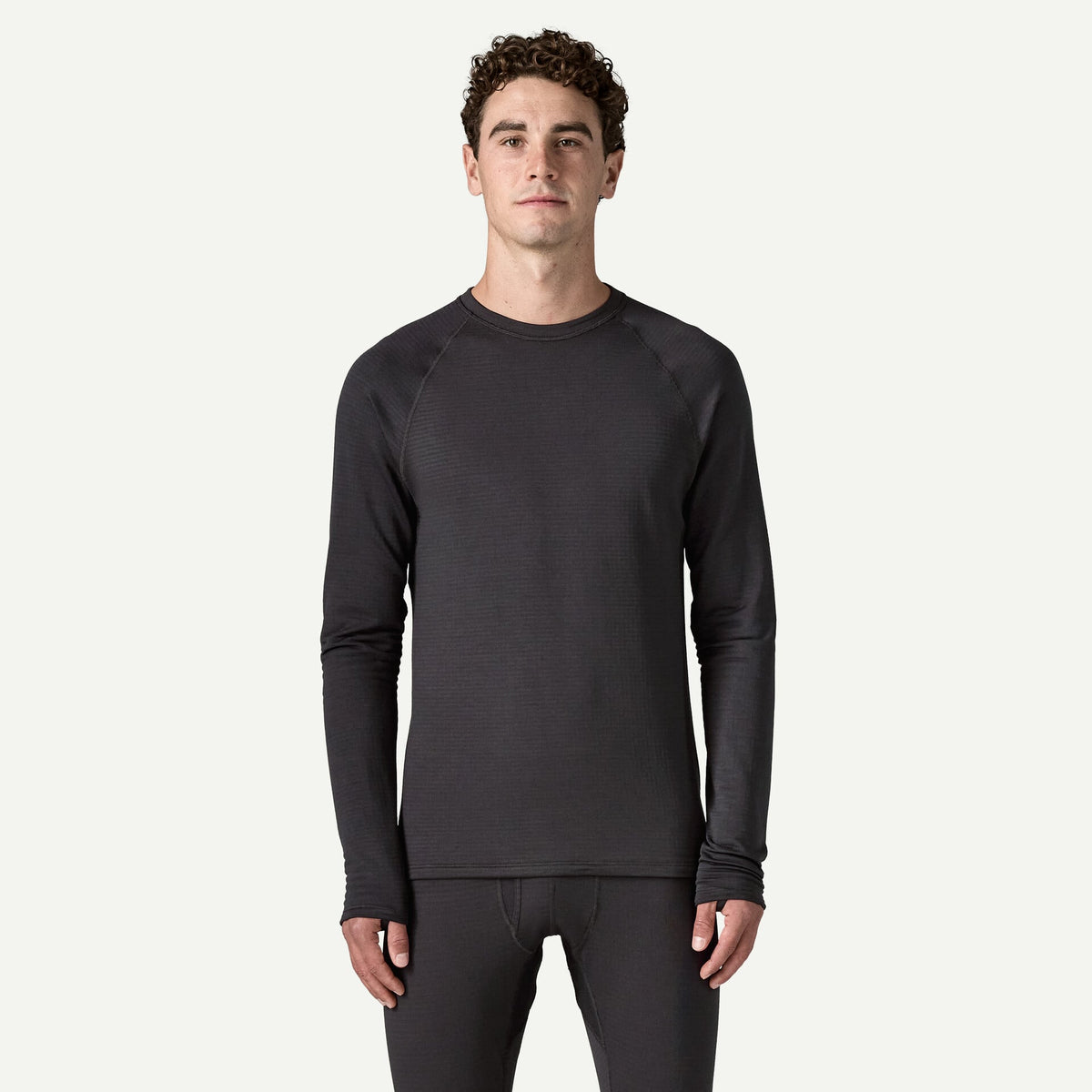 MEN'S CAPILENE THERMAL WEIGHT CREW BLACK