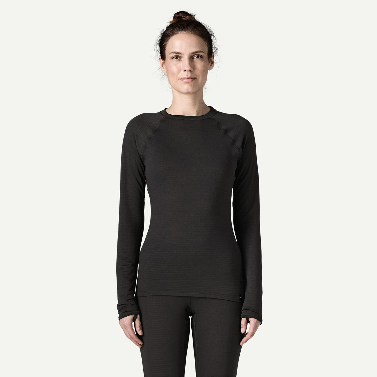 WOMEN'S CAPILENE THERMAL WEIGHT CREW BLACK