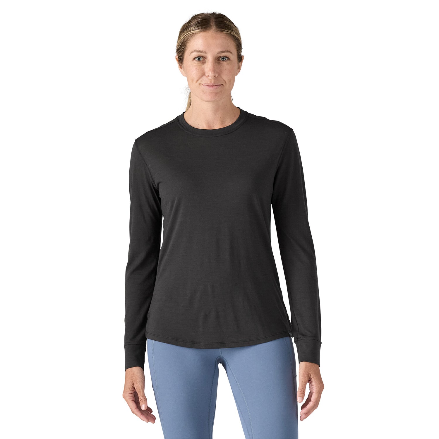 W'S L/S CAP COOL MERINO BLEND SHIRT BLACK