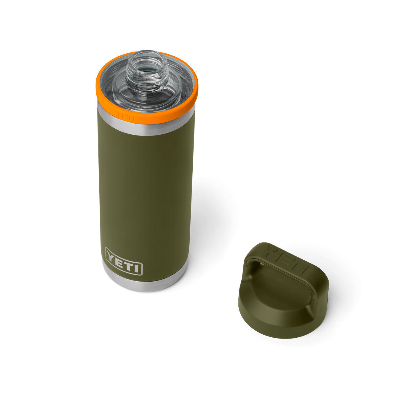 RAMBLER 18 OZ C BOTTLE CHUG OLIVE / KING CRAB ORANGE