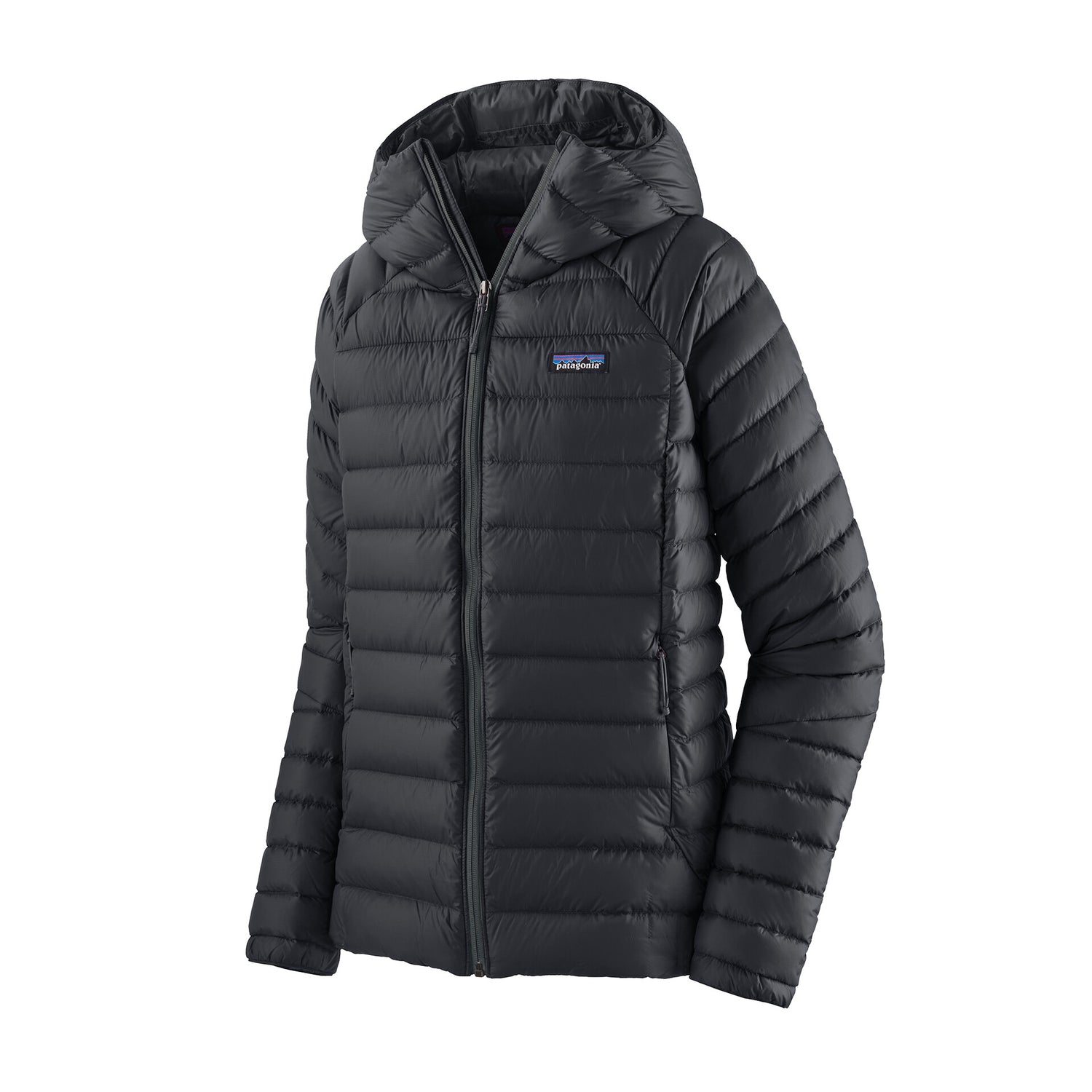 W'S DOWN SWEATER HOODY BLACK