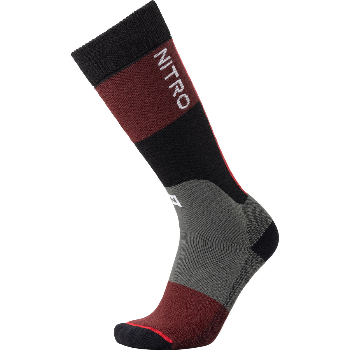 MENS CLOUD 5 SOCKS CHARCOAL / BLACK / RED