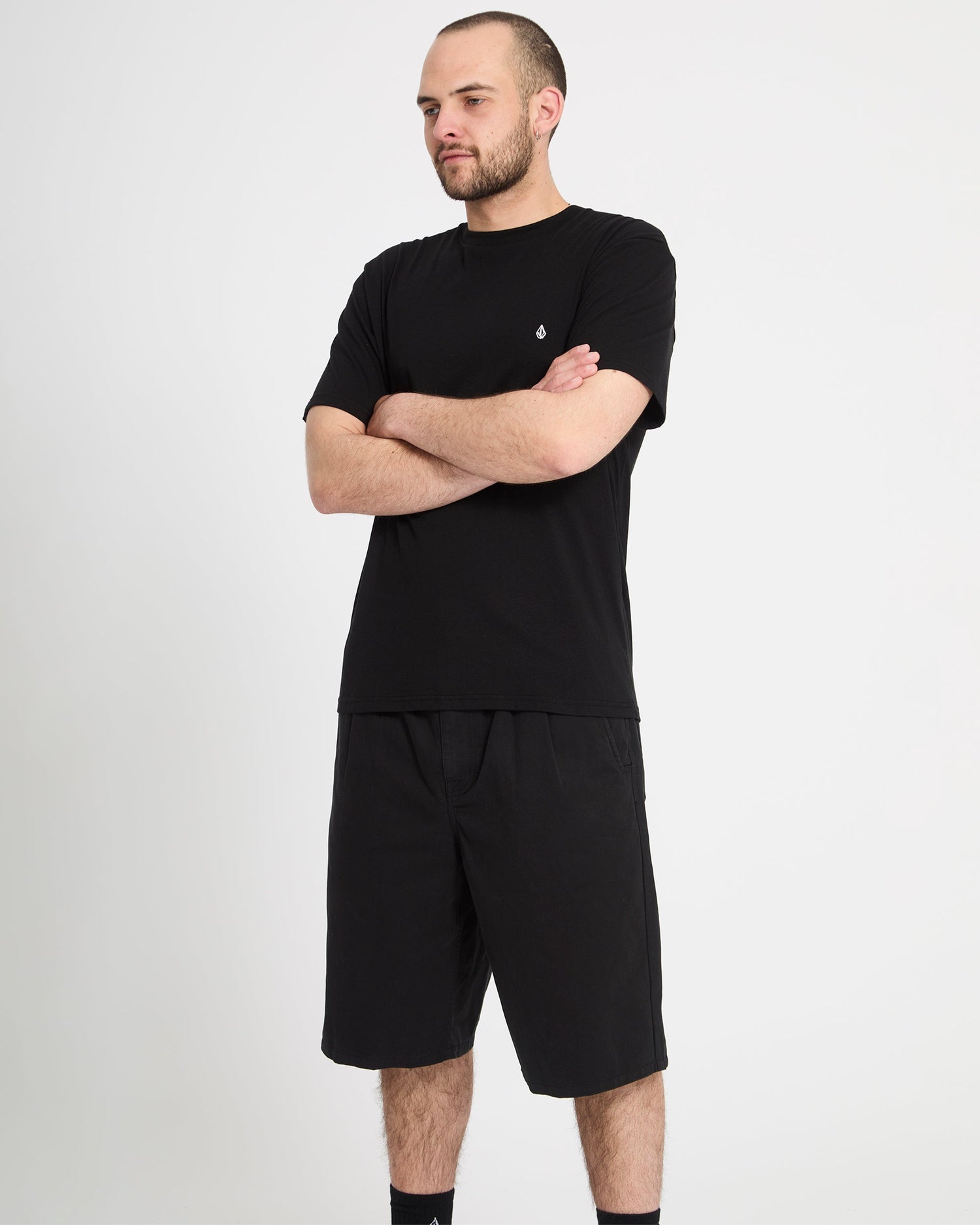 CHILLOW PLEAT EW CHINO SHT 24 BLACK