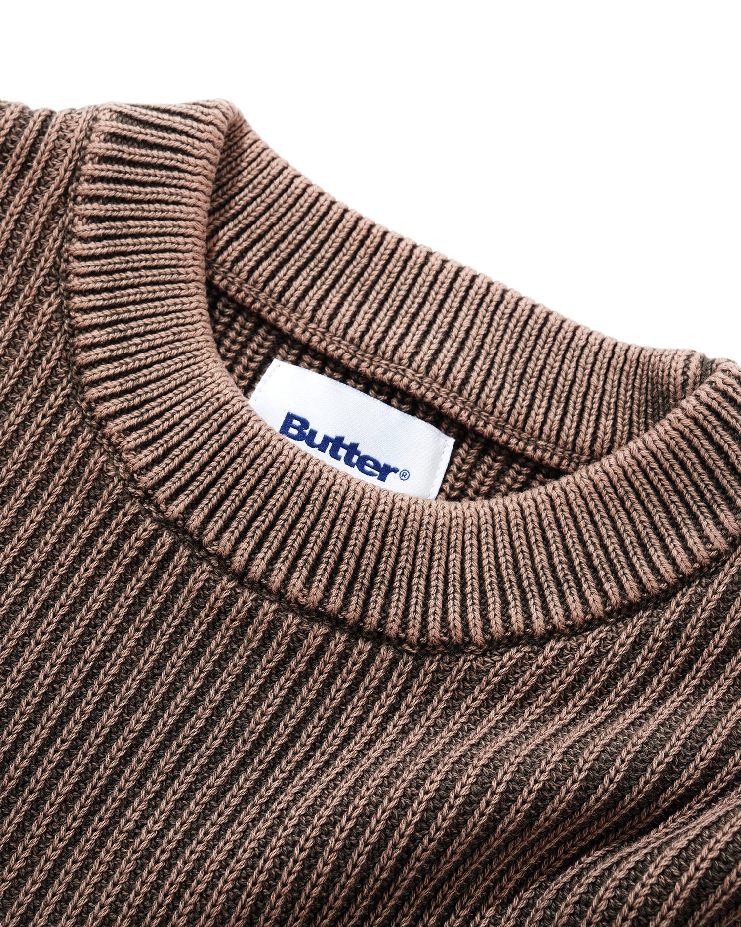 BLEACH KNIT SWEATER BROWN