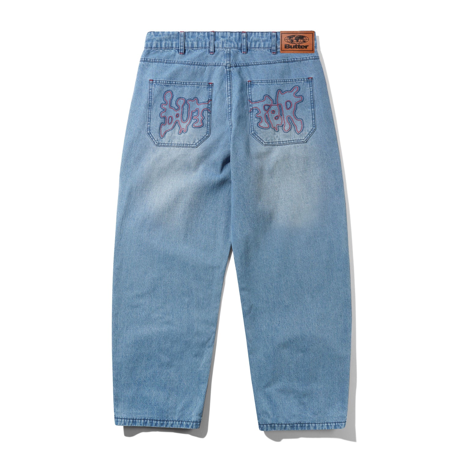 BLOTCH DENIM JEANS STREAKY BLUE