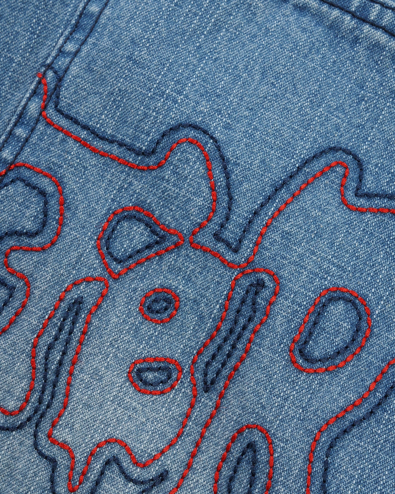 BLOTCH DENIM JEANS STREAKY BLUE