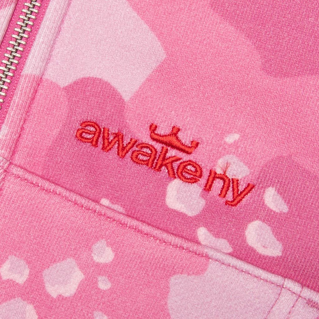 CAMO CROWN LOGO ZIP HOODIE PINK