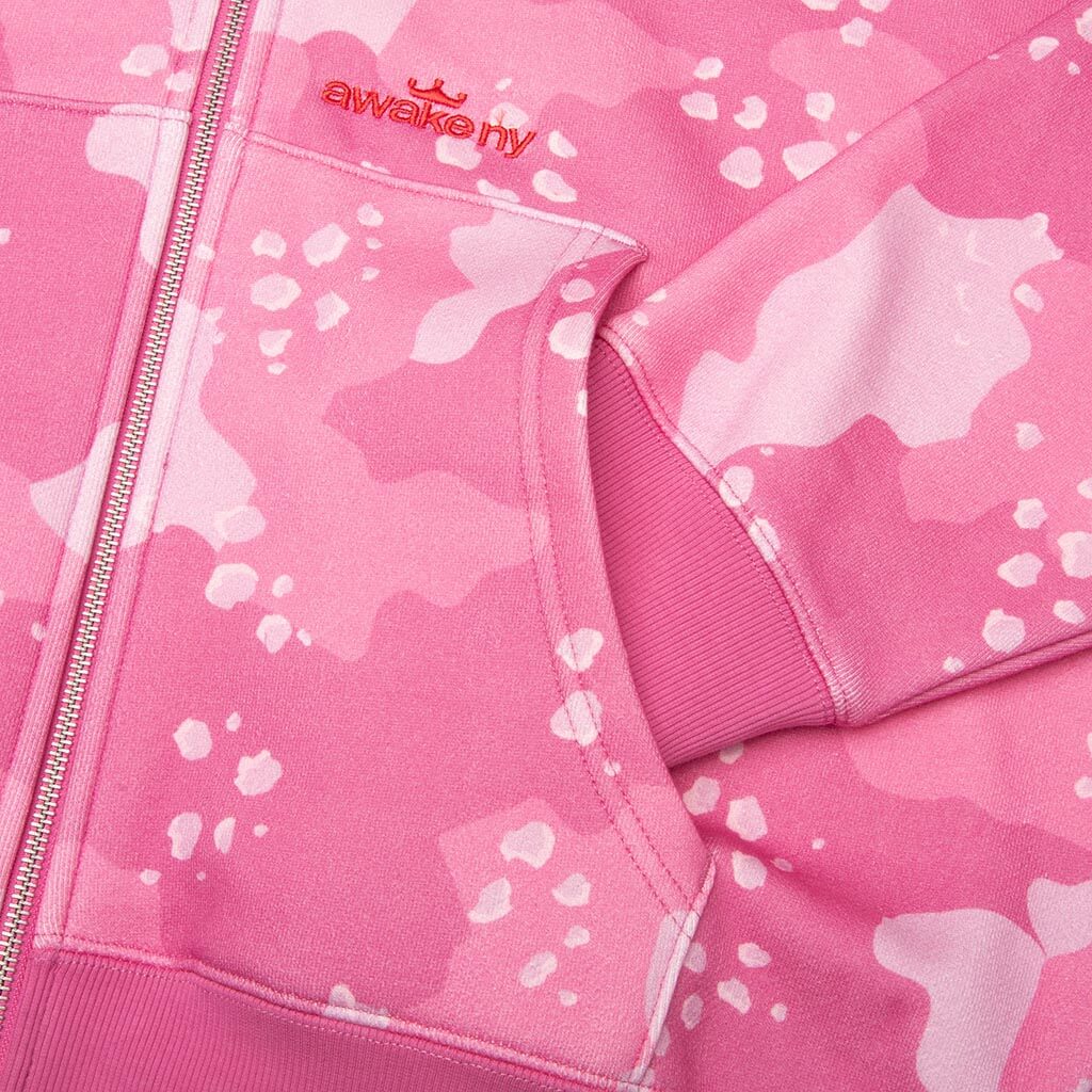 CAMO CROWN LOGO ZIP HOODIE PINK