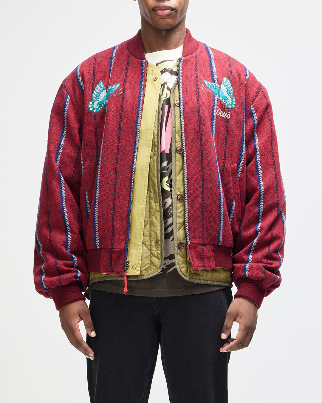 PENDULA REVERSIBLE JACKET WILLOW GREEN / BLANKET RED