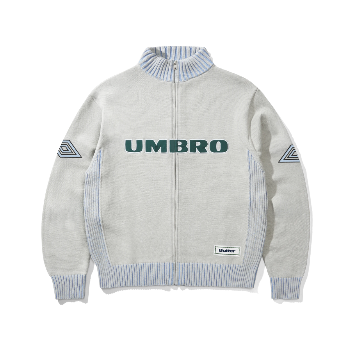 DIAMOND ZIP-THRU KNIT GREY